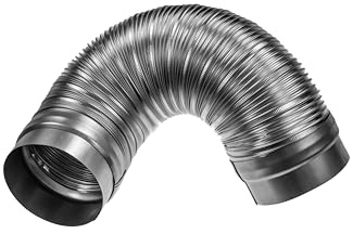 5 Inch Flexible Duct - 1.48 to 3.28 ft Length - Corrugated Aluminum Ducting Connector - Galvanized Steel End Sleeves - Washer and Dryer Exhaust Duct - Dust Collection Hose - Dryer Duct