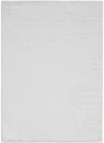-LUXOR- living Kunstfell Coste Flauschiger Teppich Schlafzimmer - ideal zur Verwendung als Bettvorleger Schlafzimmer - gemütlicher Fellteppich Lammfell Imitat 80 x 150 cm Weiß