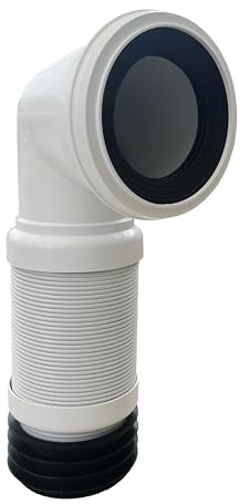 90 Degree White Flexible Waste Pipe Connector 4 (400mm-730mm), Ideal for Waste Pipe Installation, Durable and Adjustable Flexible Pipe and Pan Connector