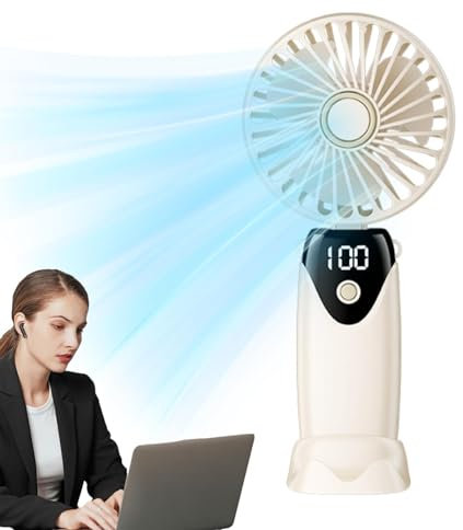 Ventilateur à main rechargeable par USB - Mini ventilateur manuel rechargeable par USB - Ventilateur extérieur pliable - Refroidisseur rapide avec faible niveau sonore pour