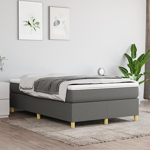 YUHI-HQYD Boxspringbett,Lattenrost,Schlafsofa,Plattform-Bettgestell,Full Size Bed Frame,Matratzenfundament,für Schlafsäle, Wohnungen,Ersatz-Schlafzimmer und Büro,Dunkelgrau 120x200 cm Stoff