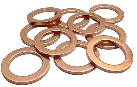 10 Arandelas de Cobre M12 x 18 x 1,5 para tornillos de drenaje de aceite, compatibles con muchas series BMW y varios modelos de otros fabricantes de vehículos