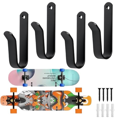 Skateboard Wandhalterung, Snowboard Skateboard Wandhalterung, Snowboard Display Für Snowboard, Deck Ski Halterung Für Boards Wie Skateboards, Longboards,Wakeboards Und Roller Skates, 2 Paar