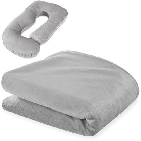 Bezug für schwangerschaftskissen stillkissen xxl Seitenschläferkissen pregnancy pillow groß komfortkissen J Form Lagerungskissen schlafkissen abnehmbarem Bezug Seitenschläfer 180 cm Oeko-Tex