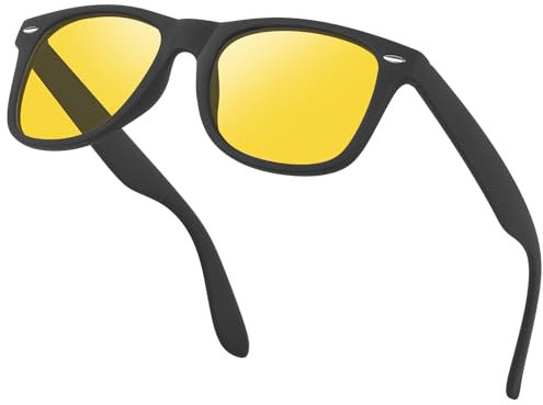 Nlieanuc Occhiali Guida Notturna Polarizzati Occhiali da Sole Lenti Gialle per Uomo Donna Guida Antiriflesso Night Vision Goggles