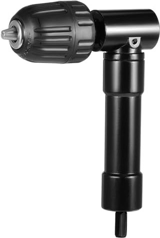 Faankiton 90 Grad Bohrfutter 0.8-10 mm Schnellspann Bohrfutter, Winkelbohraufsatz 90 Grad Rechter Winkel Bohren Adapter, Winkelbohr Vorsatz 90-Grad-Bohrverlängerung Rechtwinkelbohrer Steckdosenaufsatz
