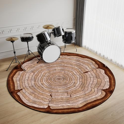 Z·Bling Schlagzeug Teppich Rund,140cm Schlagzeugteppich,Schallschutz Teppich für e Drumset,rutschfest Drum Teppich für Schlagzeug Elektronisch,Drum Kit,Klavier (Mehrfarbig A)