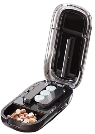 KANLVU Partidor De Pastillas Para Varias Pastillas A La Vez Triturador De Pastillas Con Alineación Alineación De Pastillas Corta Pastillas Para Medicamentos(Negro)