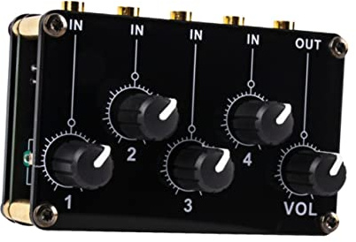Mikinona Mezclador De Audio Mini Portátil Sin Batería Canales Control De Volumen Principal Independiente De Sonido