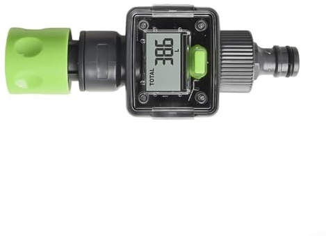 BlissfulAbode Débitmètre d'eau numérique pour tuyau d'arrosage de 1,9 cm - Analyse des données en temps réel - Capteur de mesure précis avec affichage clair - Pour arrosage et lavage de voiture