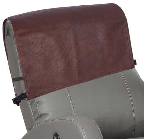 NICENEEDED PU Leder Kopfstützenbezug Für Relaxsessel Rutschfester Wasserdichter Kopfstützenschutz Für Stuhl Und Couch Kaffeefarbene Möbel Sofa Sitzbezüge Für Das Home Office