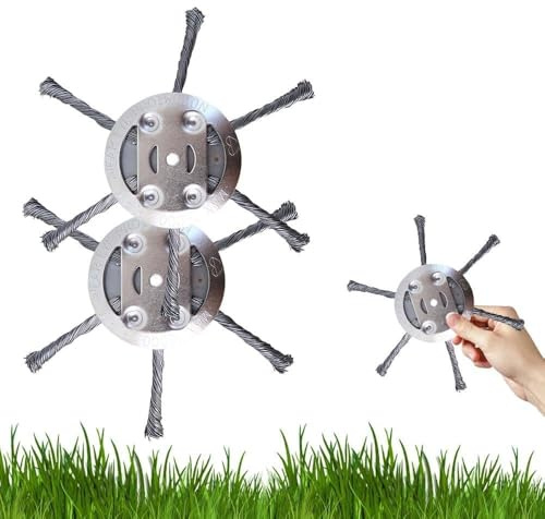 Adatto per testa decespugliatore in filo di acciaio con foro da 5,5 mm, ricambio per decespugliatore da 15,2 cm, filo di acciaio 2025, per tagliabordi elettrico a batteria (2, 6 lame)