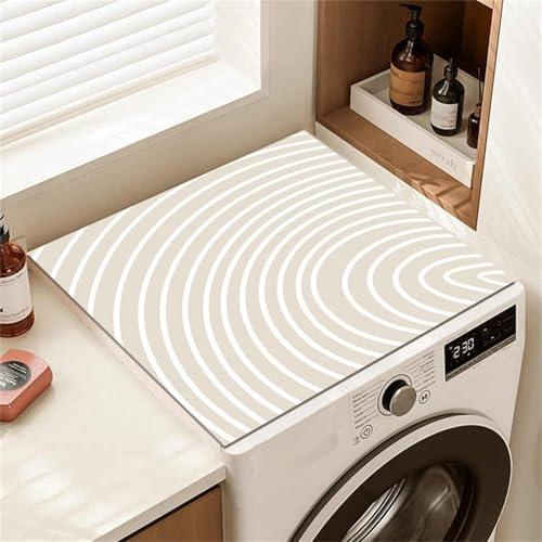 Highdi Rayures Simples Housse de Protection pour Machine à Laver Top,Coussin de Machine à Laver Antidérapant Housse de Machine à Laver pour Machine à Laver Ou Sèche-Linge (Kaki,30x40cm)