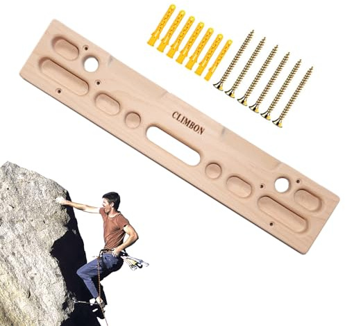 Kletterhangboard - Multifunktionales Holzgriffbrett mit Handyhalterung | Robuste Klettergriffe für den Innenbereich, Klettergerüste und Klimmzugwände Gerät