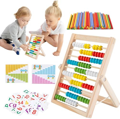 Genérico Barns abacus - matematikinlärningsleksak för förskola med räkningspinnar | Matematisk beräkningstavla - för förskolebarn i dagis eller klassrum