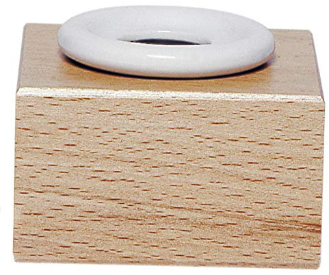 Jacques Herbin 24100T - Tintenfass aus Porzellan und Holz, rund, ideal für Kalligraphie, 1 Stück, Weiß