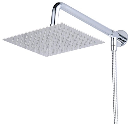 Hiendure® 40 centimetri Soffione doccia Con braccio doccia Doccia Tubo Acciaio inossidabile Cromo