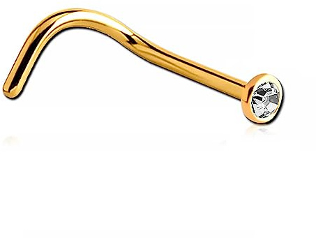Inoki - Stud de nez plaqué or 18k cristal autrichien 2.25mm