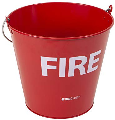 Firechief MFB1 - Cubo de fuego de metal, color rojo