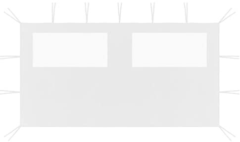INLIFE Pavillon-Seitenwand mit Fenstern 4x2 m Weiß-0424