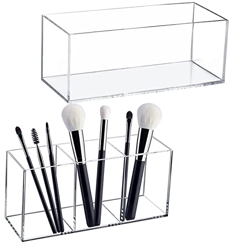 suaywo 2er Set Abnehmbar Kosmetik Organizer Stapelbar Durchsichtig Kosmetik Schmink Aufbewahrung für Nagellack und Lippenstift Waschtisch Badezimmer