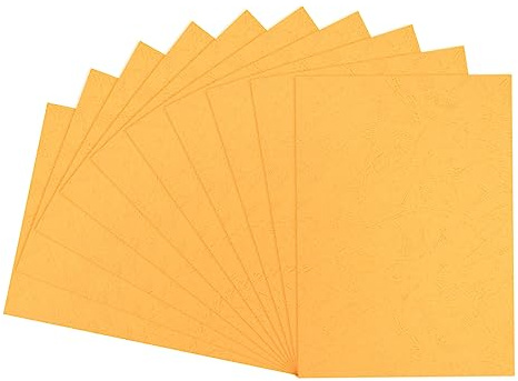 sourcing map 50pcs A4 160gsm Pelle Grano Rilegatura Presentazione Coperture In Pelle Texture Carta Non Forata Per Rapporti Di Affari, Arancione Giallo