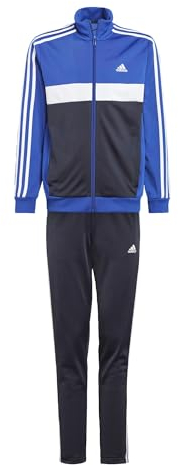 adidas Unisex Kinder Essentials 3-Stripes Tiberio Track Suit, Semi Lucid Blue/White/Legend Ink/White, 9-10 Years
