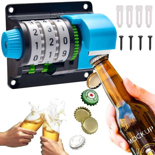 Regalo di compleanno per uomini, apribottiglie da parete con numeri precisi record, regalo di birra, apribottiglie per bar, feste, cabine, cucina, decorazione (A)