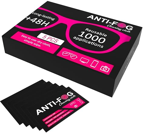 Chiffon Anti-Buée Lunettes, 5 Pièces | Réutilisable, Séchage Rapide, Effet Maximal, Pour Masque Visière Casque, Pour Objectifs Appareil Photo