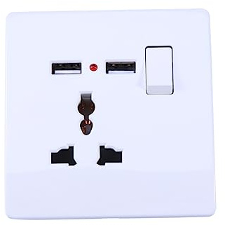 OSALADI 2a Electrodoméstico Enchufe Pared Usb Con Doble Usb y Interruptor off Compatible Para Móviles y Tabletas