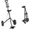LIFEZEAL 2 Rad Golftrolley Klappbar, Golfwagen mit Anzeigetafel, Golf Push Cart aus Eisen, Golfkart mit Verstellbarer Gurt, Golfcaddy mit Fußbremse (Schwarz)