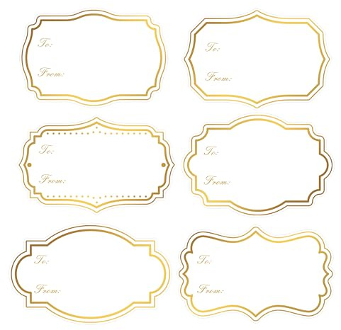 Gold Name Tags Self Adhesive to from Gift Tags Home Decor Gift Label Stickers 2x3 Inch Box Name Badges for Home,Party,Christmas,New Year,180 Pcs