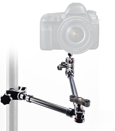 NEWFUN Magic Arm, Braccio Magico, Treppiede da Tavolo Regolabile con Treppiede da Tavolo con Staffa a Braccio Articolato per Fotocamera con Adattatore a Vite da 1/4a 3/8