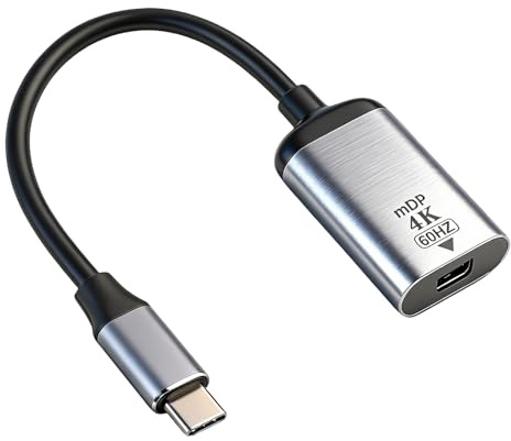 Cateye USB C to Mini DP Cable Adapter, Type C to Mini DisplayPort Converter 4K@60Hz Ultra HD Video Audio Short Cable Adaptor Converter for Laptop, Tablet, Phone, Monitor, Projector, TV
