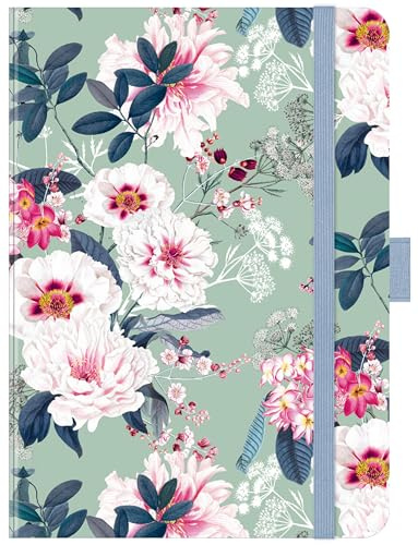 Premium Timer Big Romantic Flowers 2026: Hochwertiger Buchkalender. Terminplaner mit Wochenkalendarium, Gummiband und Stifthalter. 12 x 17 cm