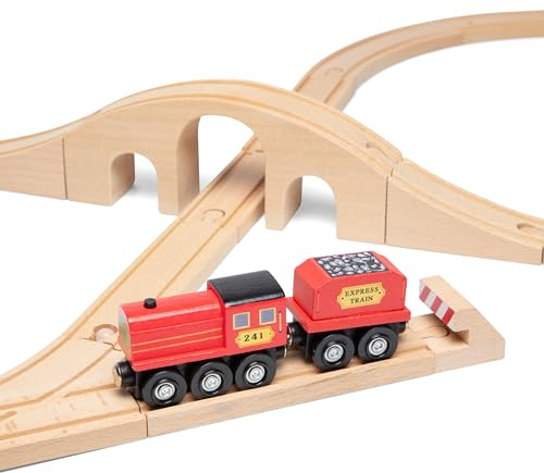 Melissa & Doug Classic Wooden Figure Eight Train Set (22 pcs)