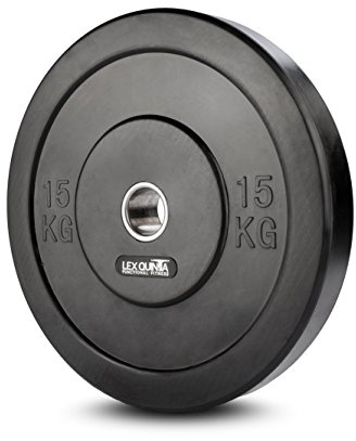 Lex Quinta Bumper Plate/Vollgummi 15kg Hantelscheibe für 50mm Hantel Stangen