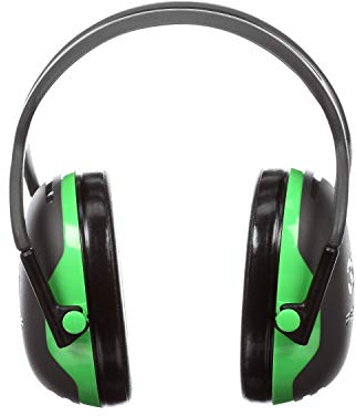 3M PELTOR Ear Muff Hearing Protection, Over-the-Head, X Series X1A, NRR 22 dB, Lightweight, 1 Pair, Construction, Manufacturing, Maintenance, Automotive, Woodworking, Green/Black