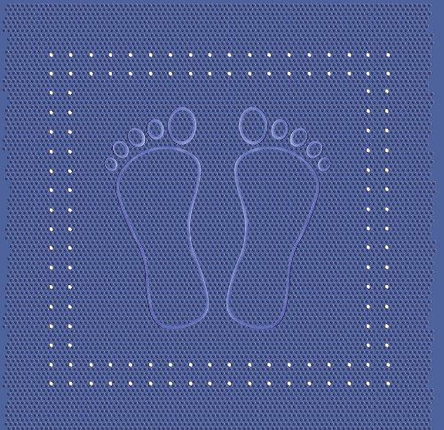 Meusch 4388720002 Duscheinlage Foot, 55 x 55 cm, blau