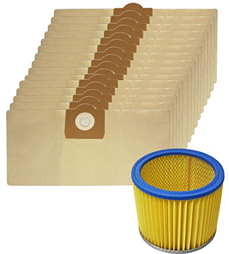 Spares2go Filter & Dust Bags Kit for Earlex Powervac Combivac WD1000 WD1100 WD1200P Vacuum Cleaner (Pack of 20)