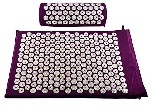 Akupressurmatte und Kopfkissen - in einem Set zur Lockerung von Verspannungen - Nagel bett Massagematte Yogabett Matratze Schmerzlinderung Entspannung und Meditation