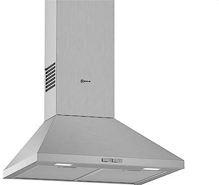 NEFF D62PBC0N0, N 30, Dunstabzugshaube 60 cm, Made in Germany, Abluft- oder Umluft, LED-Licht, Doppelflutiges Hochleistungsgebläse, Edelstahl