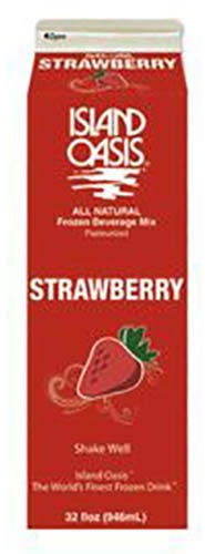 Island Oasis Strawberry Frozen Beverage Mix, 32 Fluid Ounce -- 12 per case.