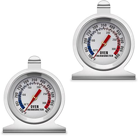 KT THERMO Dial Oven Thermometer(2-Pack) with Instant Read,2-Inch Stainless Steel Grill Thermometer …
