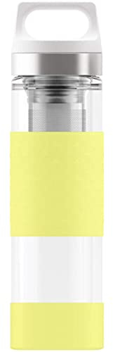 SIGG Hot & Cold Glass Thermo Trinkflasche (0.4 L), schadstofffreie und isolierte Trinkflasche, Thermo-Flasche aus Glas mit Silikonschutz