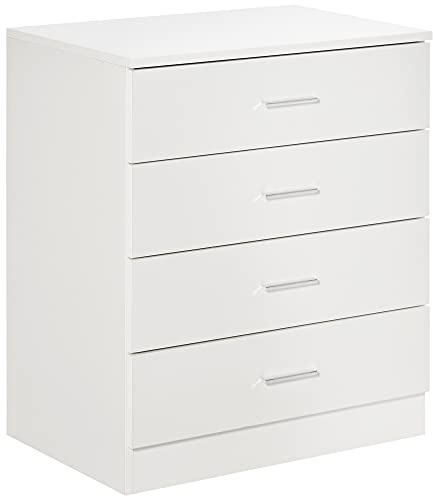 HOMCOM Commode 4 tiroirs avec glissières métalliques anti-basculement
