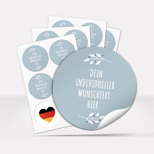 24 Weihnachtsaufkleber PERSONALISIERT mit Wunschtext, rund 4 cm | Aufkleber für Geschenke und Produkte zu Weihnachten mit Text oder Namen, selbstklebende Etiketten geschäftlich privat, edel grau