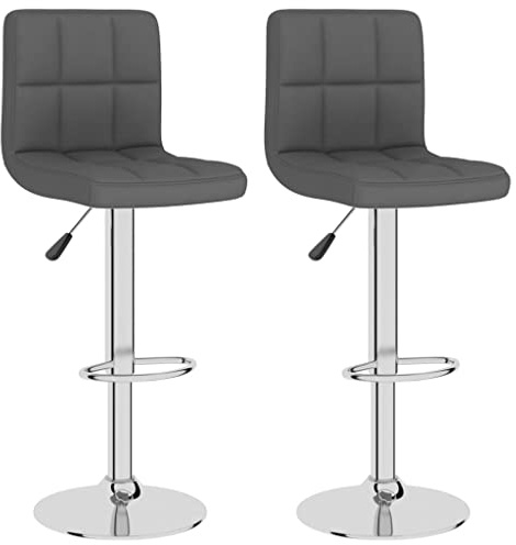 vidaXL Barhocker 2 STK. Dunkelgrau Stoff