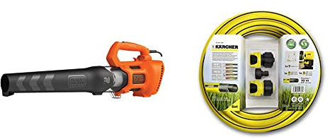 BLACK+DECKER Souffleur Axial Filaire 1850W, Souffleur de Feuilles Mortes avec 2 Vitesses et Racloir Intégré & Kärcher Set de raccordement pour nettoyeurs Haute Pression