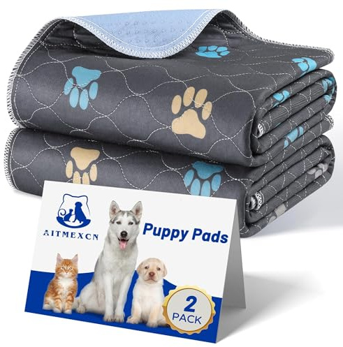 Aitmexcn Washable Pee Pads for Dogs, 2 Pack Reusable Puppy Pads, 24''x36''